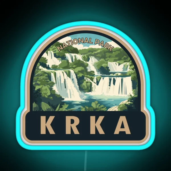Krka National Park Croatia Travel Art RGB Neon Sign