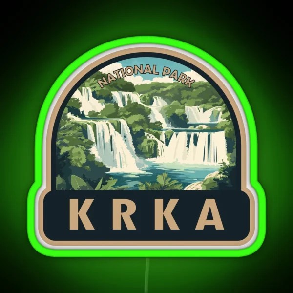 Krka National Park Croatia Travel Art RGB Neon Sign