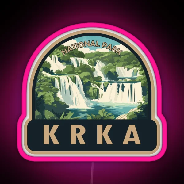 Krka National Park Croatia Travel Art RGB Neon Sign