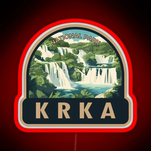 Krka National Park Croatia Travel Art RGB Neon Sign