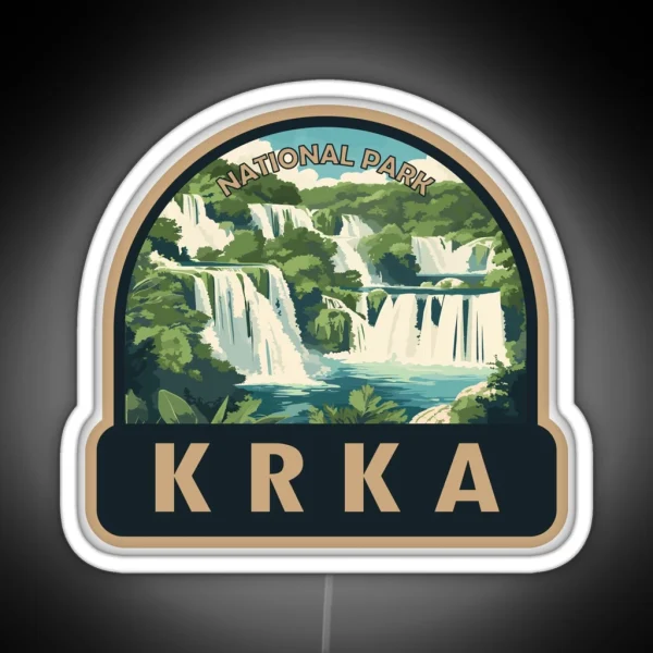 Krka National Park Croatia Travel Art RGB Neon Sign