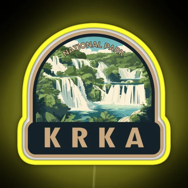 Krka National Park Croatia Travel Art RGB Neon Sign