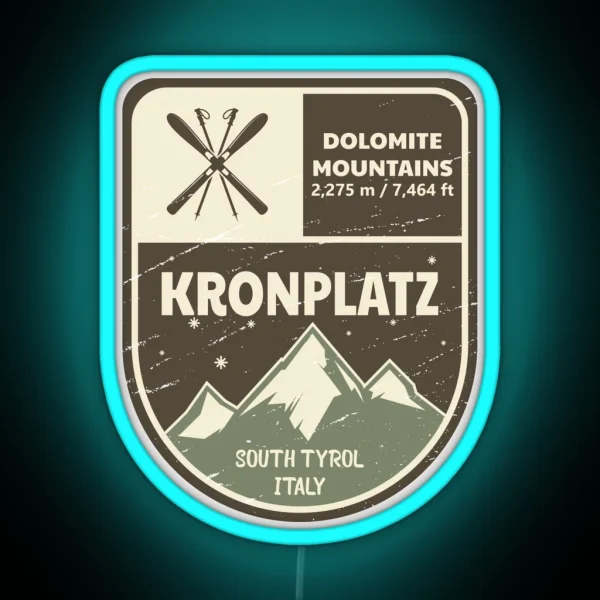 Kronplatz Dolomite Mountains Italy RGB Neon Sign