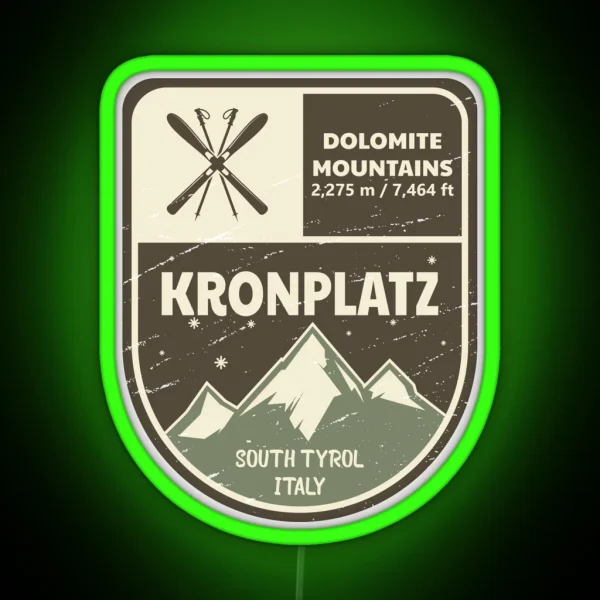 Kronplatz Dolomite Mountains Italy RGB Neon Sign