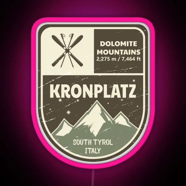 Kronplatz Dolomite Mountains Italy RGB Neon Sign