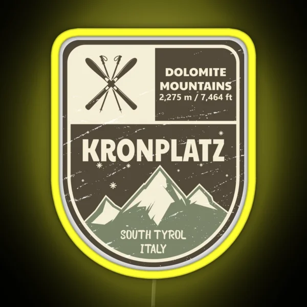 Kronplatz Dolomite Mountains Italy RGB Neon Sign