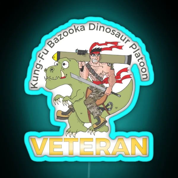 Kung Fu Bazooka Dinosaur Platoon Veteran RGB Neon Sign