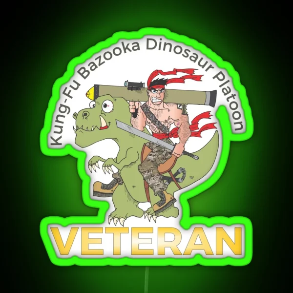 Kung Fu Bazooka Dinosaur Platoon Veteran RGB Neon Sign