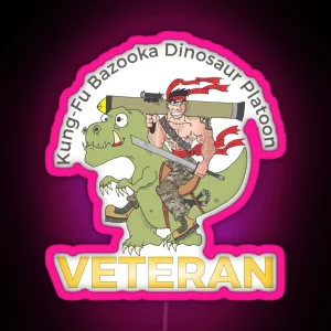 Kung Fu Bazooka Dinosaur Platoon Veteran RGB Neon Sign
