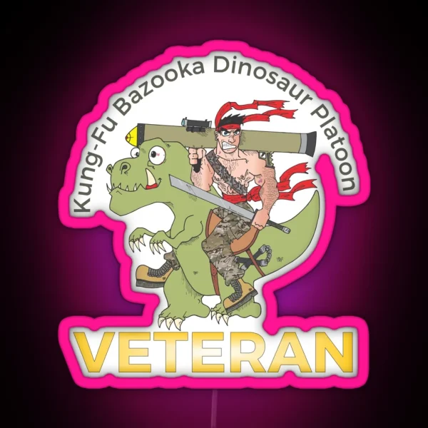 Kung Fu Bazooka Dinosaur Platoon Veteran RGB Neon Sign