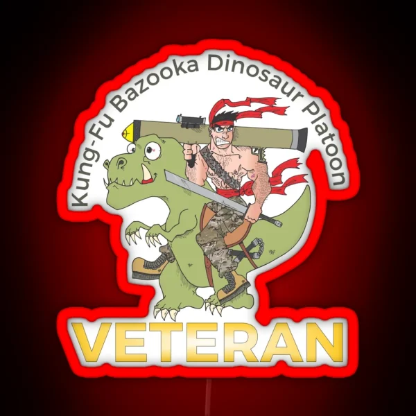 Kung Fu Bazooka Dinosaur Platoon Veteran RGB Neon Sign