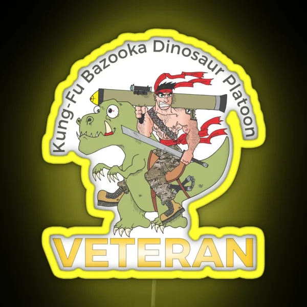 Kung Fu Bazooka Dinosaur Platoon Veteran RGB Neon Sign