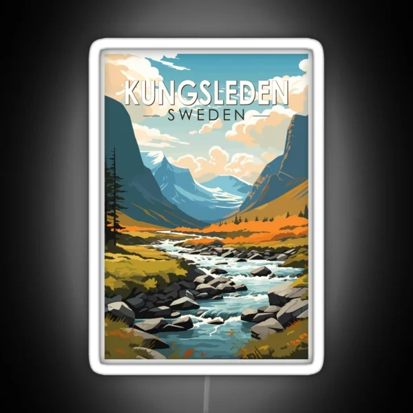 Kungsleden Sweden Travel Art Vintage RGB Neon Sign