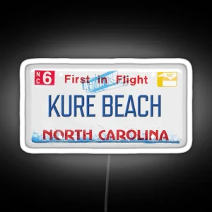 Kure Beach NC License Plate RGB Neon Sign