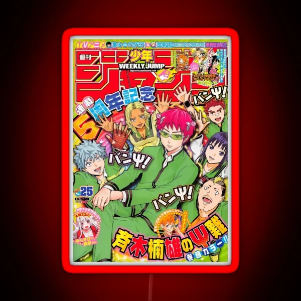 Kusuo Saiki K Retro Magazine Cover RGB Neon Sign