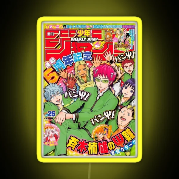 Kusuo Saiki K Retro Magazine Cover RGB Neon Sign