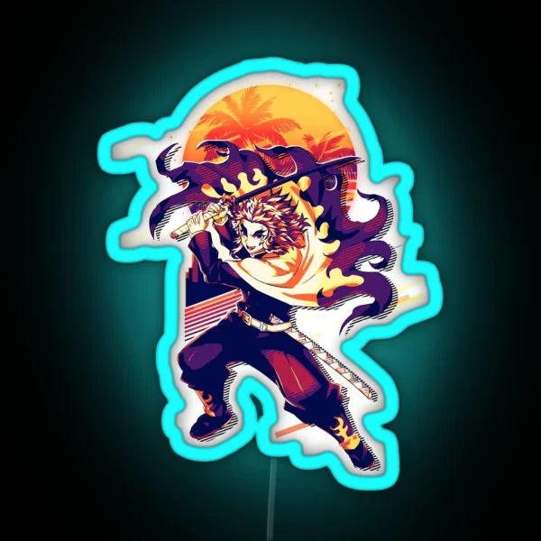Kyojuro Rengoku Retro Art RGB Neon Sign