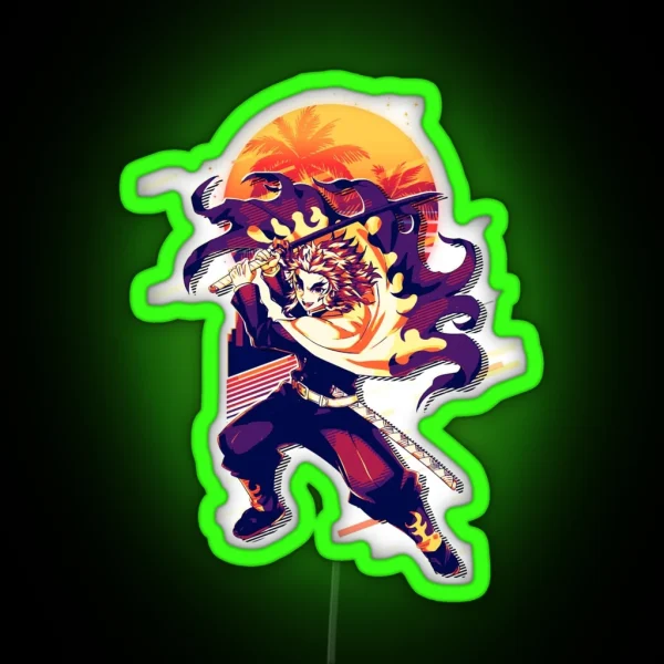 Kyojuro Rengoku Retro Art RGB Neon Sign