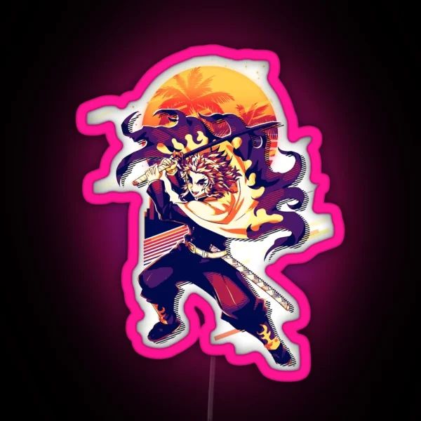 Kyojuro Rengoku Retro Art RGB Neon Sign
