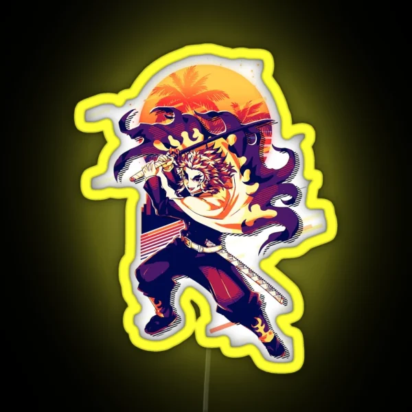 Kyojuro Rengoku Retro Art RGB Neon Sign
