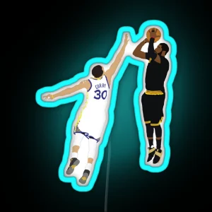 Kyrie Irving Clutch Shot Over Stephen Curry RGB Neon Sign