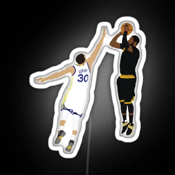 Kyrie Irving Clutch Shot Over Stephen Curry RGB Neon Sign