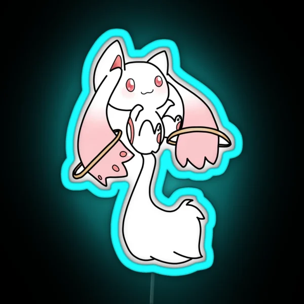Kyubey Puella Magi Madoka Magica RGB Neon Sign