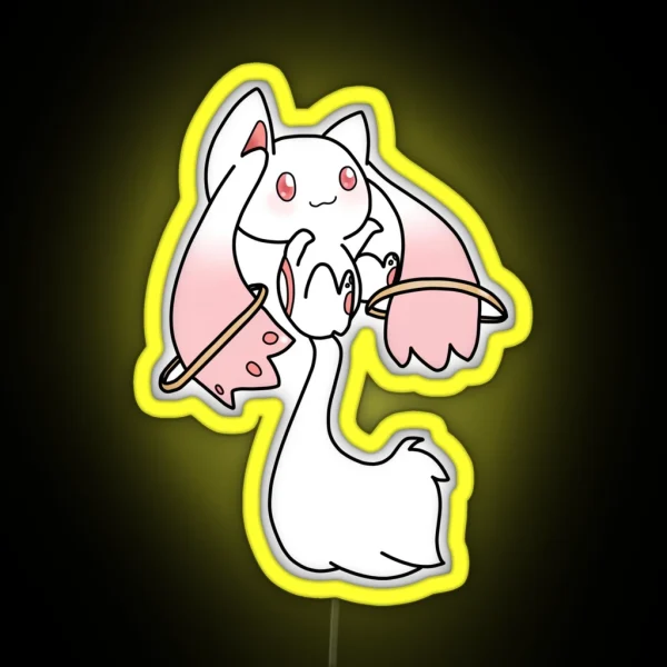 Kyubey Puella Magi Madoka Magica RGB Neon Sign