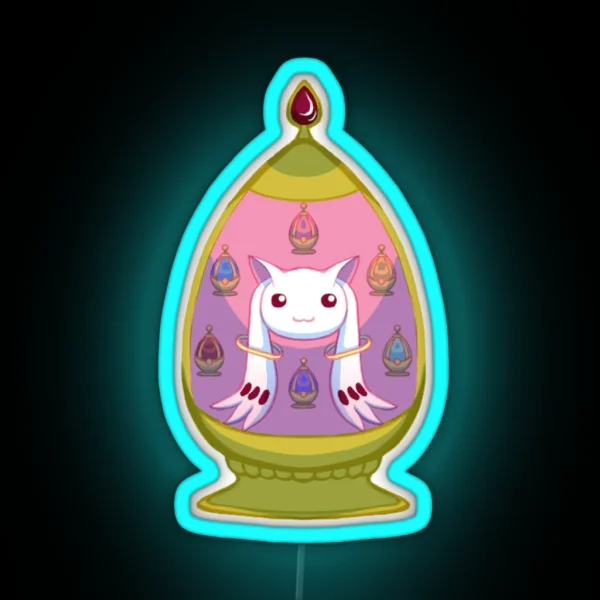 Kyuubey From Puella Magi Madoka Magica RGB Neon Sign