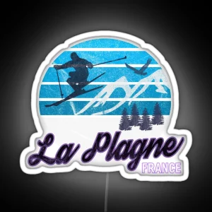 La Plagne France French Alps Ski Resort Snowboarding Winter Skiing Wear Led Hoodies Sweaters And Jumpers RGB Neon Sign