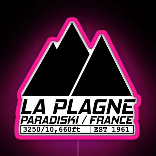 La Plagne France Ski Resort Paradiski Skiing RGB Neon Sign