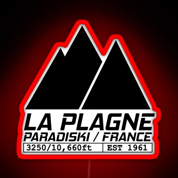 La Plagne France Ski Resort Paradiski Skiing RGB Neon Sign