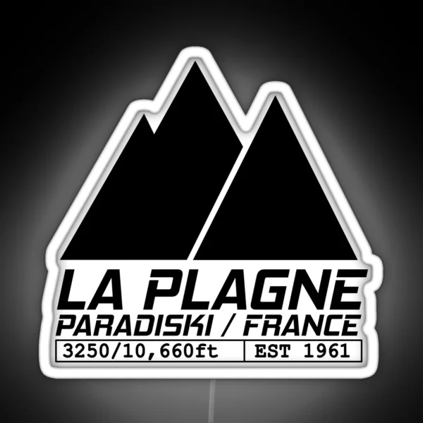 La Plagne France Ski Resort Paradiski Skiing RGB Neon Sign