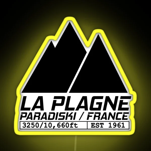 La Plagne France Ski Resort Paradiski Skiing RGB Neon Sign