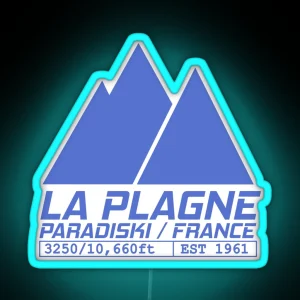 La Plagne France Ski Resort Paradiski Skiing RGB Neon Sign