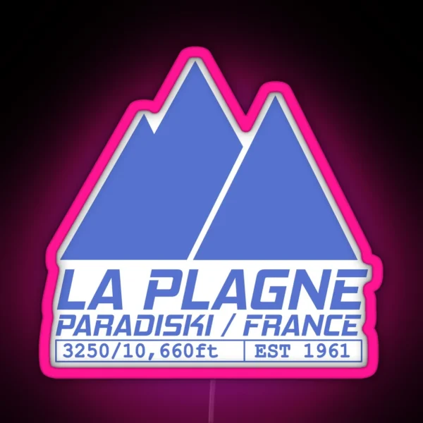 La Plagne France Ski Resort Paradiski Skiing RGB Neon Sign