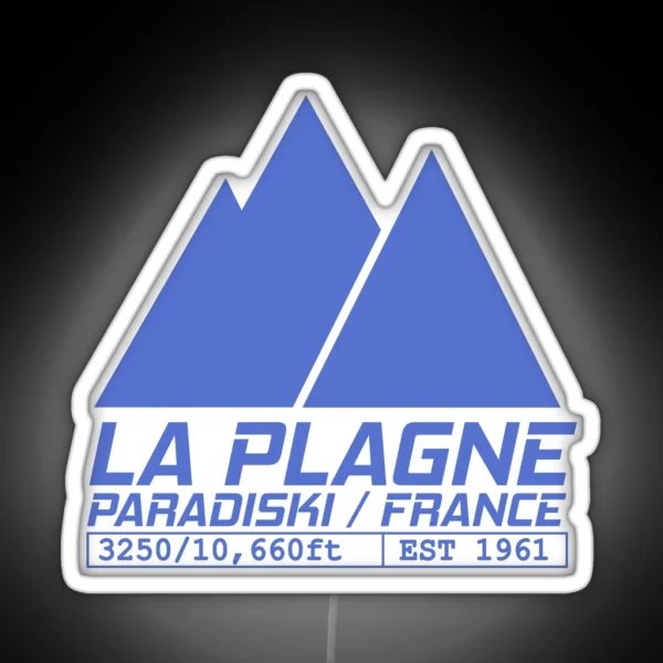 La Plagne France Ski Resort Paradiski Skiing RGB Neon Sign
