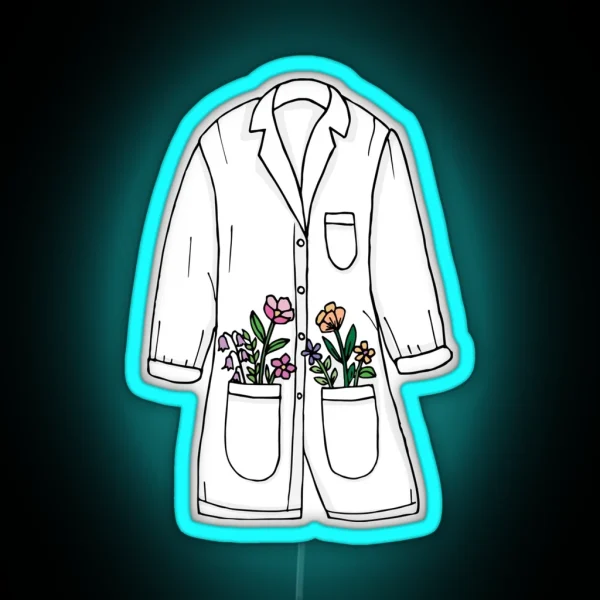 Lab Coat And Flowers RGB Neon Sign