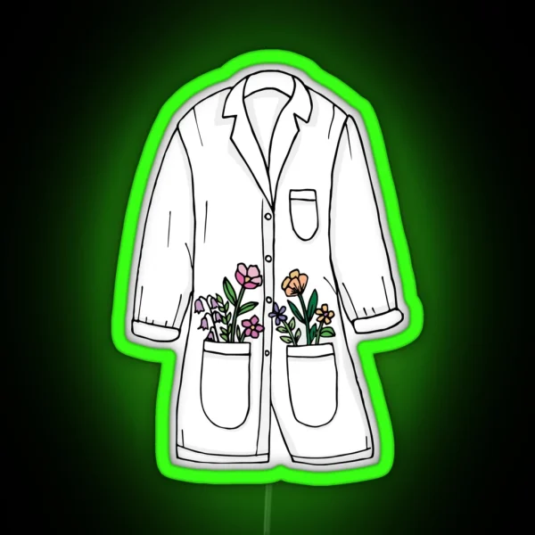 Lab Coat And Flowers RGB Neon Sign