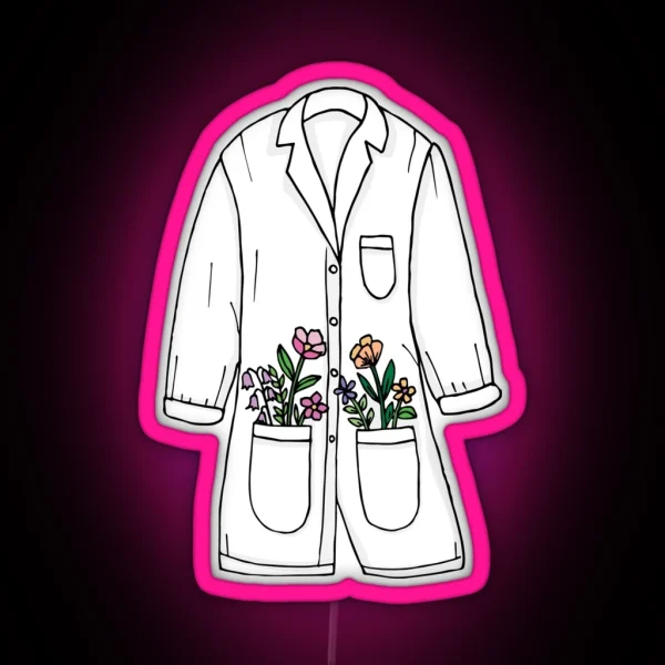 Lab Coat And Flowers RGB Neon Sign