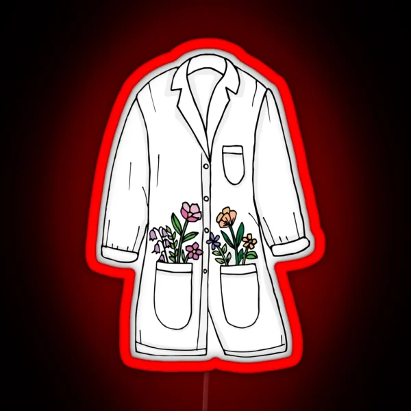Lab Coat And Flowers RGB Neon Sign