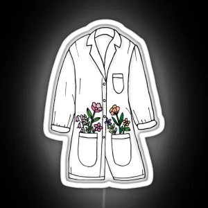 Lab Coat And Flowers RGB Neon Sign