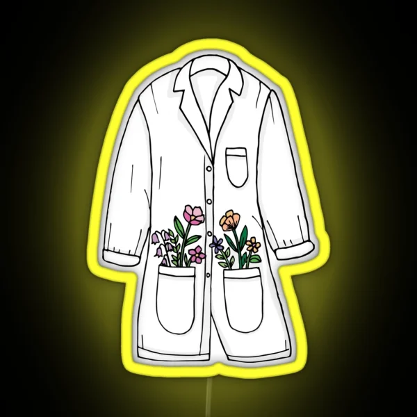 Lab Coat And Flowers RGB Neon Sign