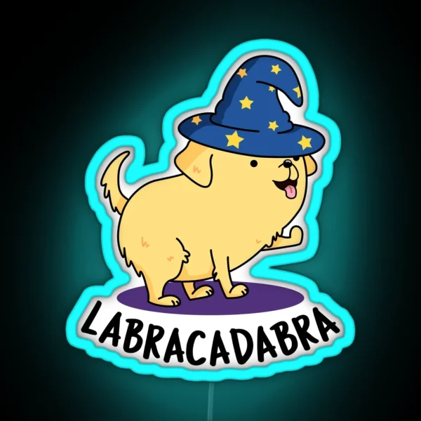 Labra Cadabra Funny Labrador Dog Puns RGB Neon Sign