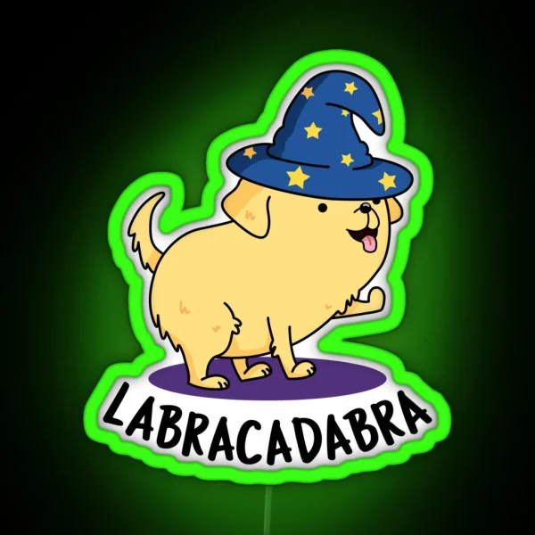 Labra Cadabra Funny Labrador Dog Puns RGB Neon Sign
