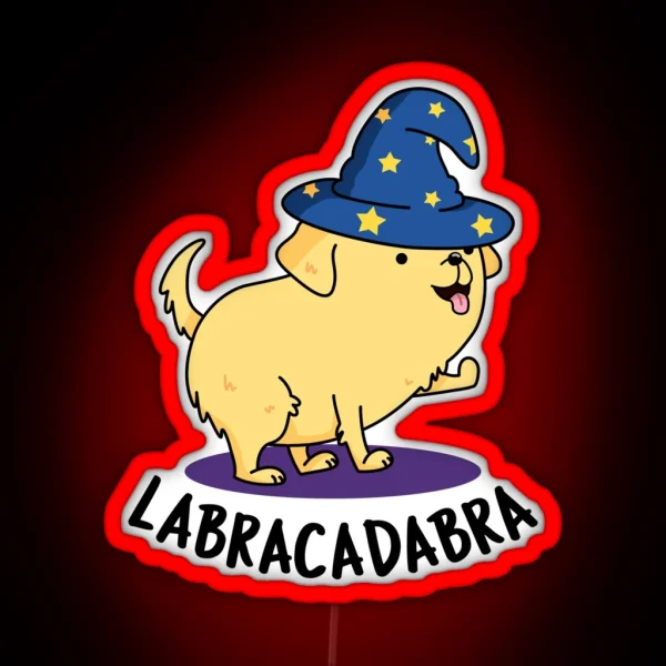 Labra Cadabra Funny Labrador Dog Puns RGB Neon Sign