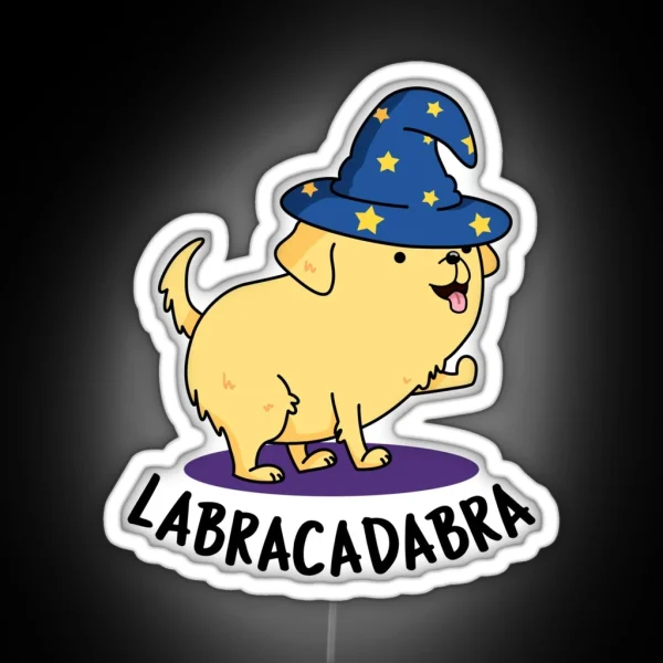 Labra Cadabra Funny Labrador Dog Puns RGB Neon Sign