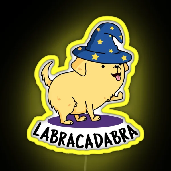 Labra Cadabra Funny Labrador Dog Puns RGB Neon Sign
