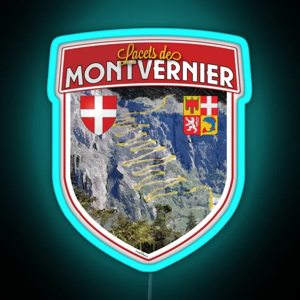 Lacets De Montvernier Cycling Motorcycle Shield Led Led Route Des Grandes Alpes RGB Neon Sign