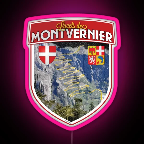 Lacets De Montvernier Cycling Motorcycle Shield Led Led Route Des Grandes Alpes RGB Neon Sign